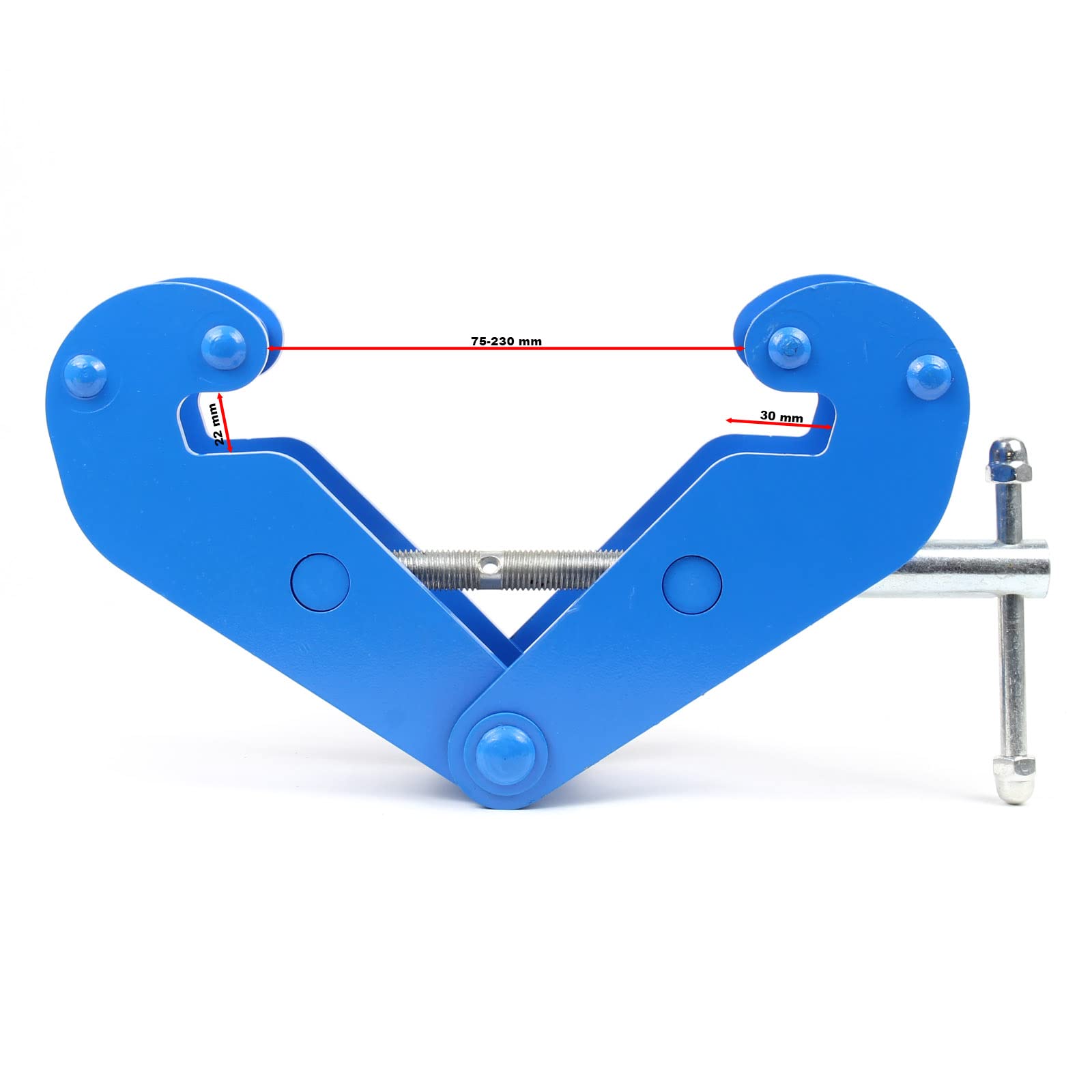 XPOtool Pinza de anclaje para viga, capacidad elevar cargas 2t, ancho de brida 75-230mm para vigas H
