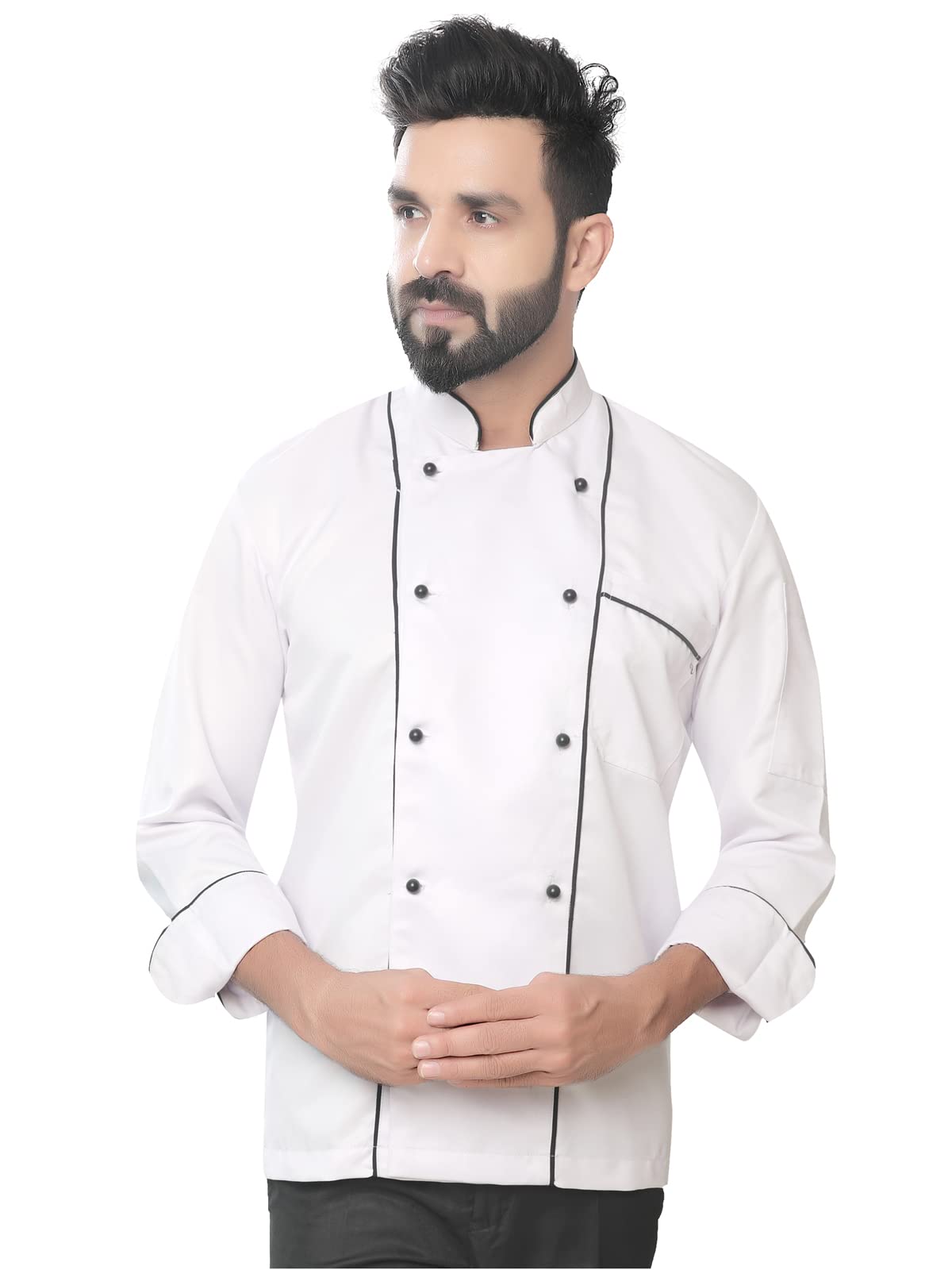 Double Piping Chefcoat For Men's-image-4