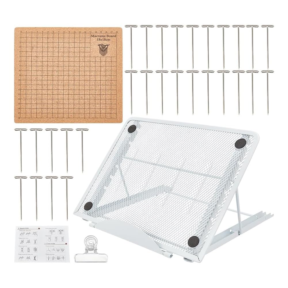 Planche à dentelle 8x8 pouces avec support réglable et épingles pour artisanat