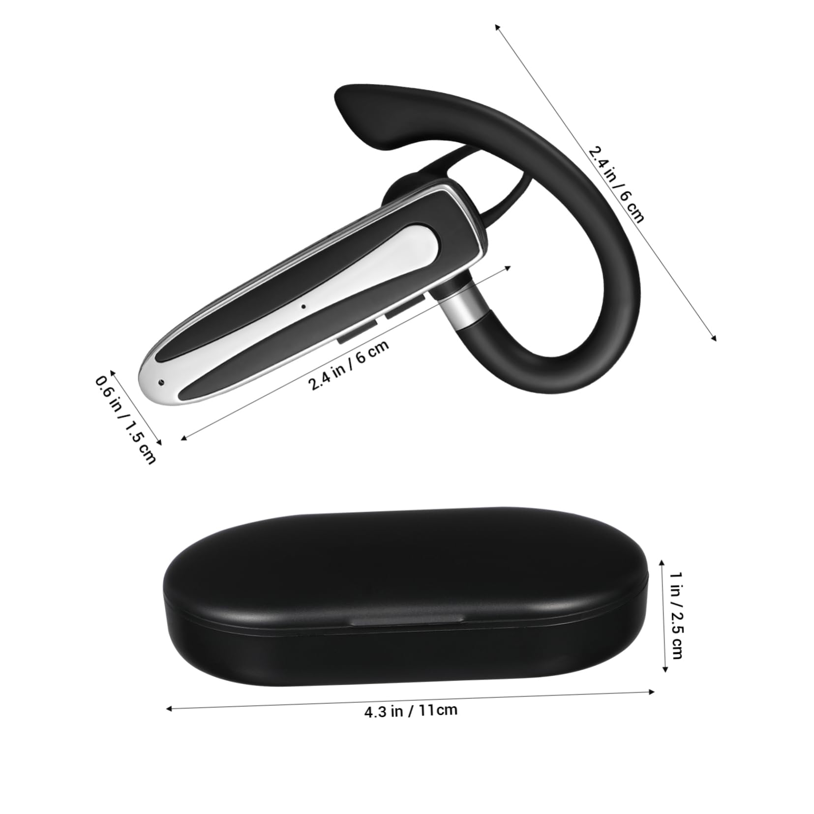 Mipcase Auricolari Wireless con Archetto per Festa Estiva, Connessione Wireless Singola con Stabilità Elevata, Batteria 140mah e Custodia di Ricarica, per Sport e Cellulare