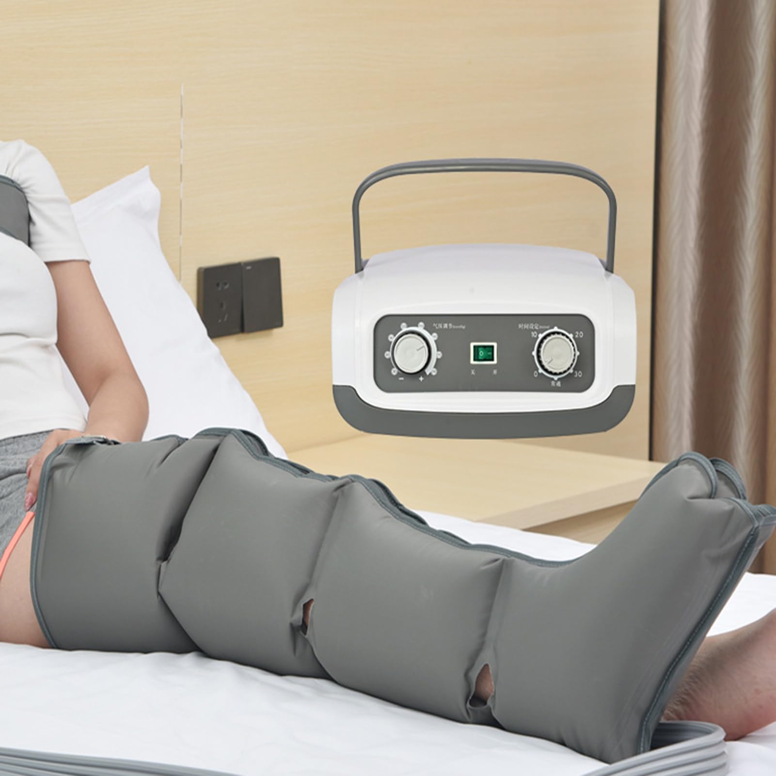 SXSLTSA Leg Compression Massager, Recovery System Compression Boots Leg Massagers for Pain and Circulation Relaxing Foot Calf & Thigh Pressure Massage Machine