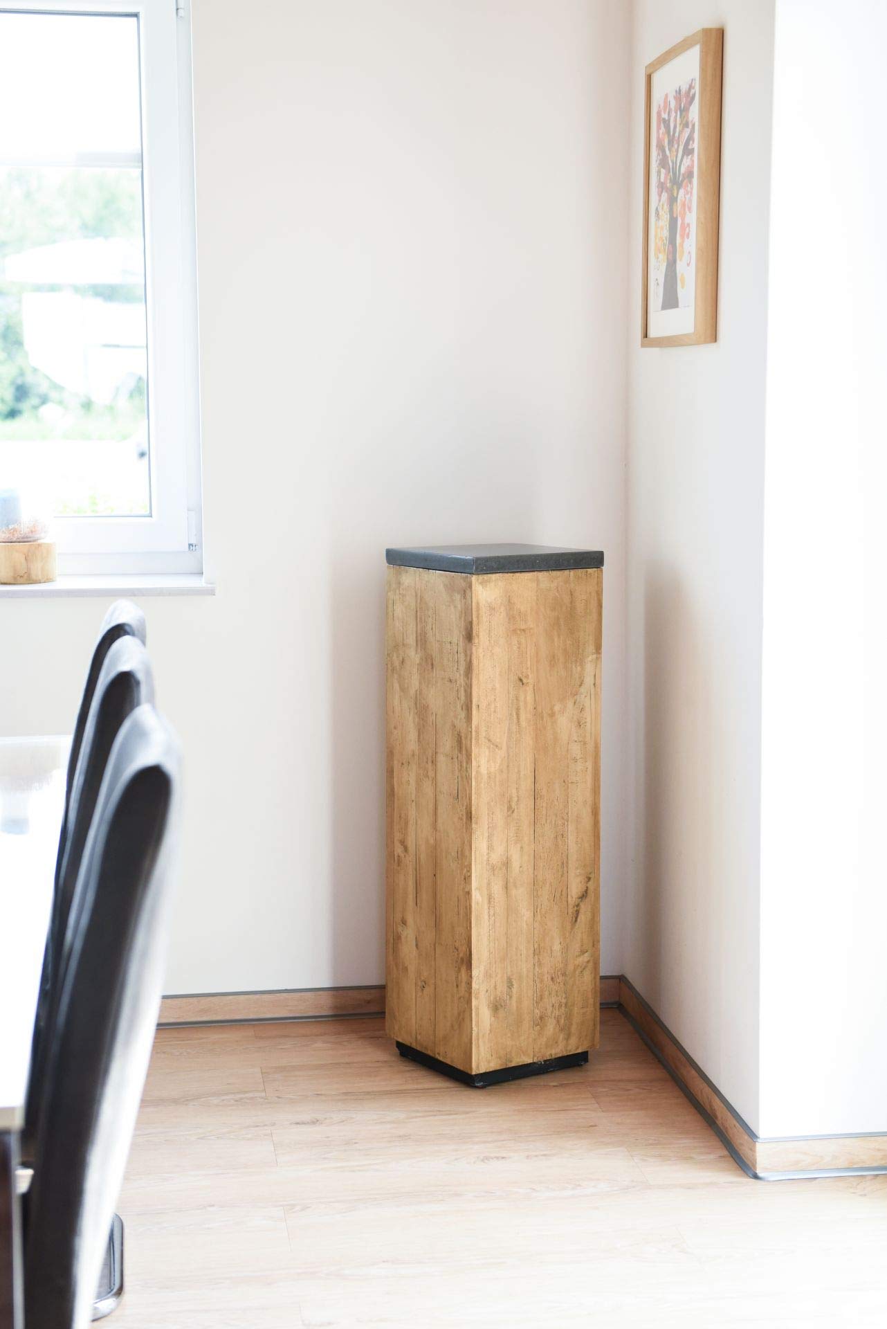 VIVANNO Podestat Colonne décorative Colonne à fleurs Support à fleurs en bois recyclé hauteur 100 cm, brun
