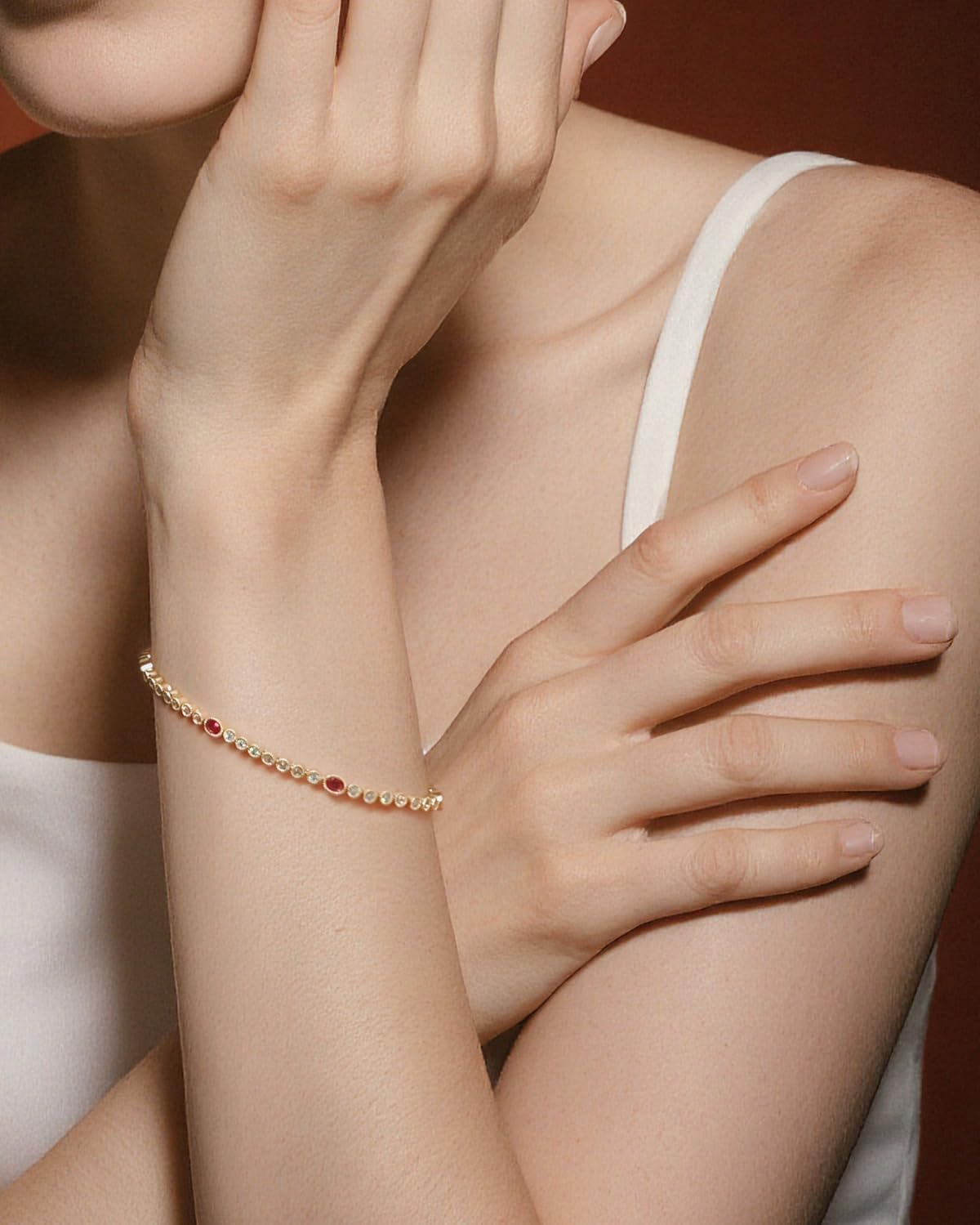 Gold Bracelets for Women, 3mm Cubic Zirconia Tennis Bracelet 7 Inch Gold Jewelry