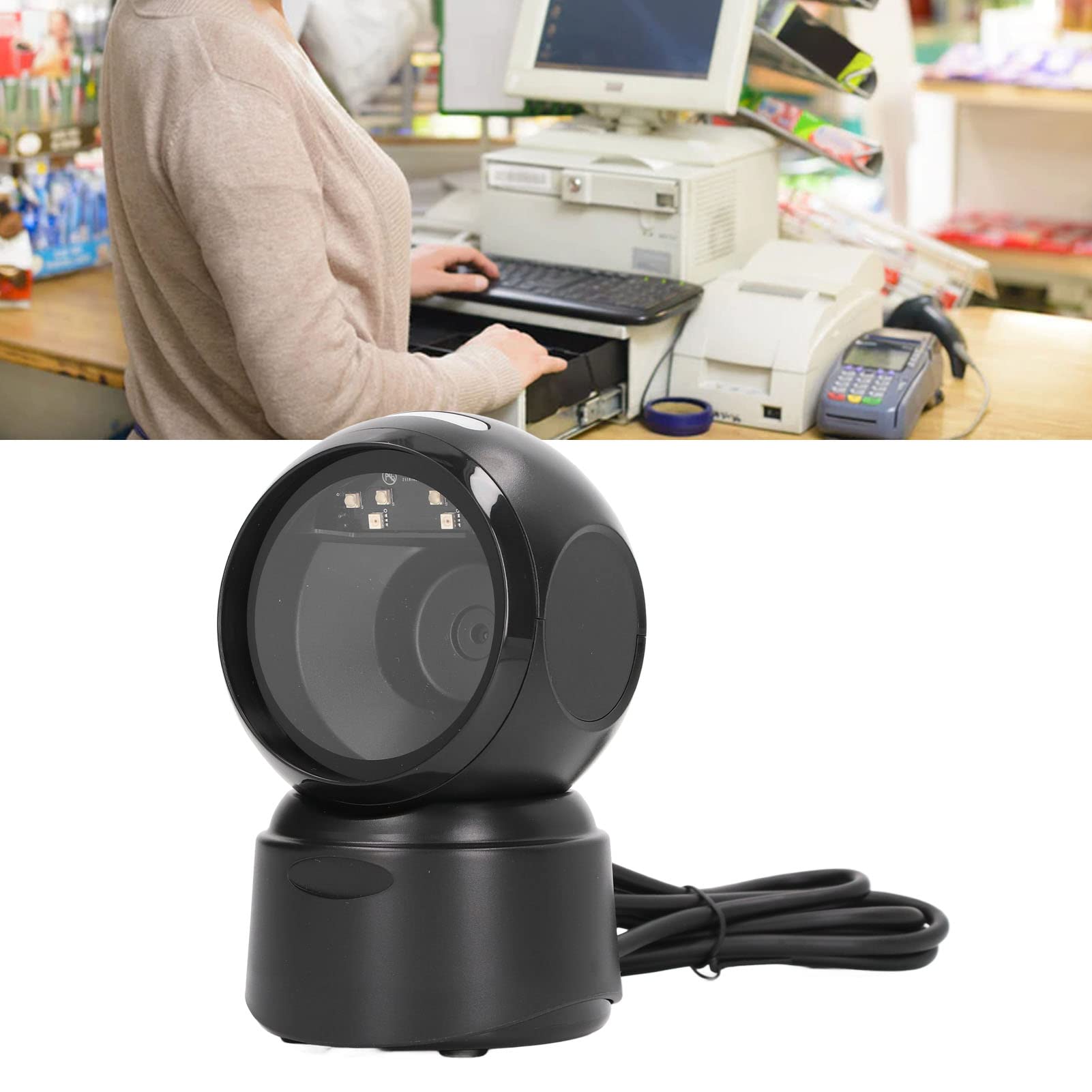 Escáner de códigos QR y Lector de códigos de Barras de Mano - Herramienta de escaneo ABS con tecnología de imágenes ópticas para Captura de Pantalla de computadoras y Dispositivos
