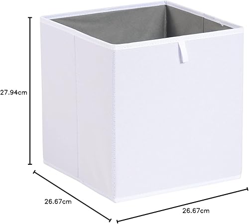 Miniatura 14 de Yaxa Basics Contenedores organizadores de cubos, cestas de almacenamiento plegables para estantes, color blanco, paquete de 6, 10.5 x 10.5 x 11