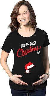 Bumps First Christmas and More Funny Maternity Xmas T-Shirts | Funny Graphic Pregnancy Tee, Christmas Maternity Wear, Cool Short Sleeve, Ruched, stretchy, soft, Maternity Shirts