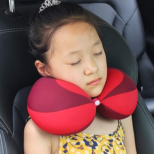 Miniatura 9 de MOOB Almohada para niños para asiento de coche, almohada de cuello de viaje para niños, protección en forma de U, cojín de aire, cojín de aire para