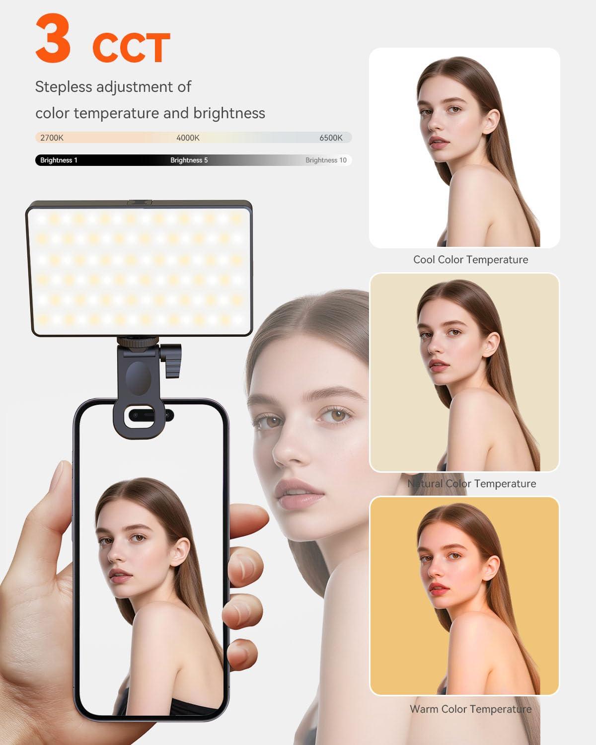 Luce Selfie per Telefono: 90 LED Ring Light di Riempimento del telefono, Videoconferenze, Uso del Computer Portatile, Riunioni di Zoom, TikTok, Fotografia Vlog