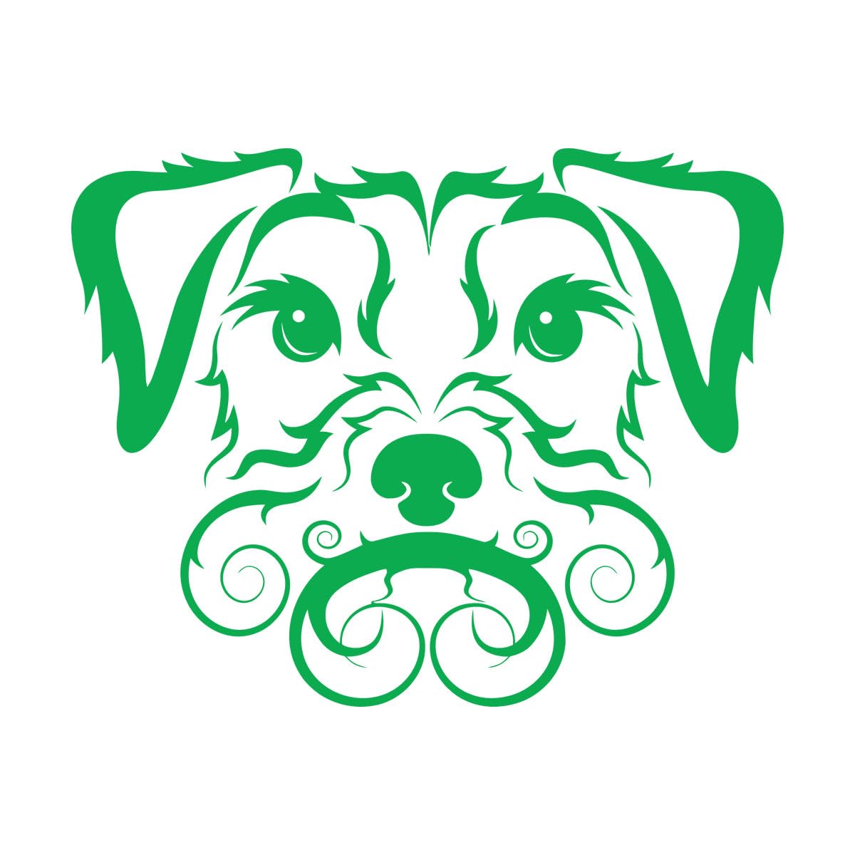 Engraving Decals Pet Dog Cute Curly Haired Irish Terrier 36x46.5cm Do not Damage the wall Surface Small Green