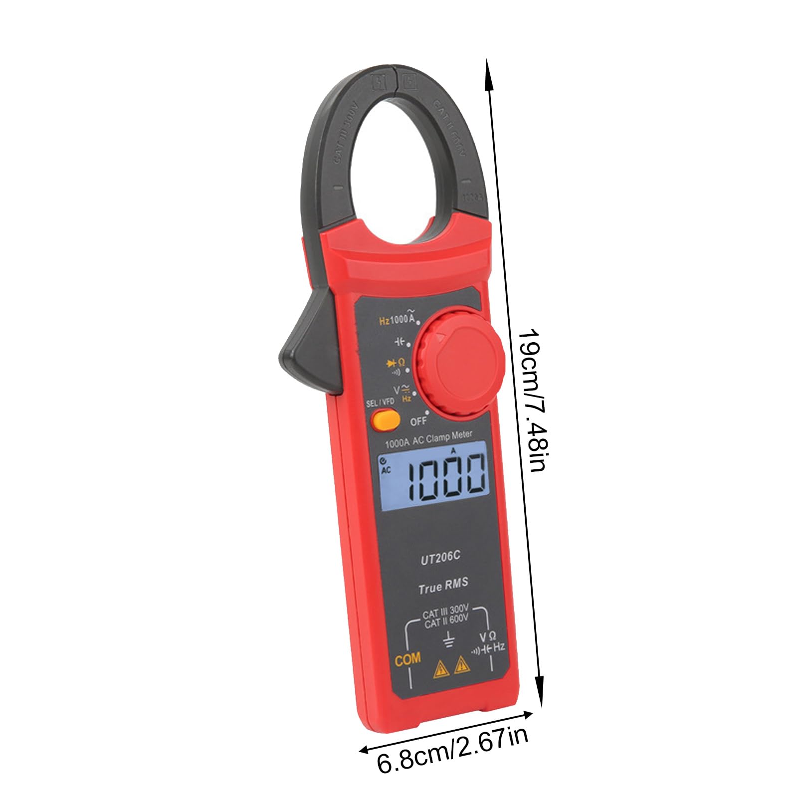 Miernik cęgowy multimetr cyfrowy 0-600 V 1000 A napięcia rezystancja prądu 6000 zliczeń prąd amperomierz tester napięcia tester