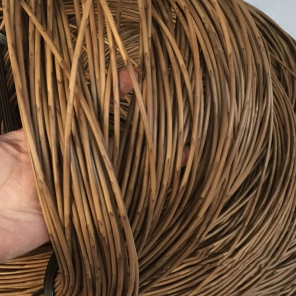 Ziusfac One Color Round Rattan Weaving Material For Repair Rattan Furniture Synthetic Rattan Repair Kit Plastic Wicker Repair Material 164Ft Woven Rattan Diy Basket