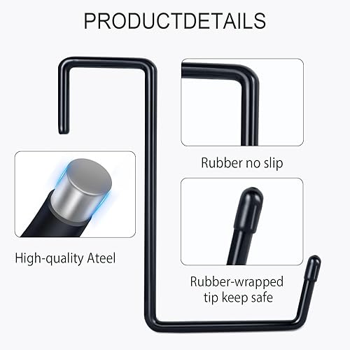 Miniatura 2 de Ganchos colgantes grandes con revestimiento de vinilo resistente para almacenamiento de garaje (paquete de 6) Ganchos de gancho para bicicleta,