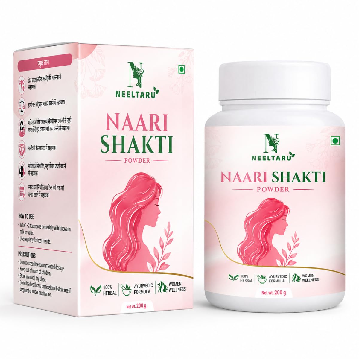 NEELTARU Nari Shakti Powder for Women | Ayurvedic Herbal Powder for Women's Wellness | Supports White Discharge Care, Hormonal Balance, Uterine Health, Energy & Menstrual Wellness | 150g-image-8