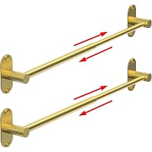 Towel Bar, Adhesive or Drill Wall Mount, Brushed Gold, 2 Pack