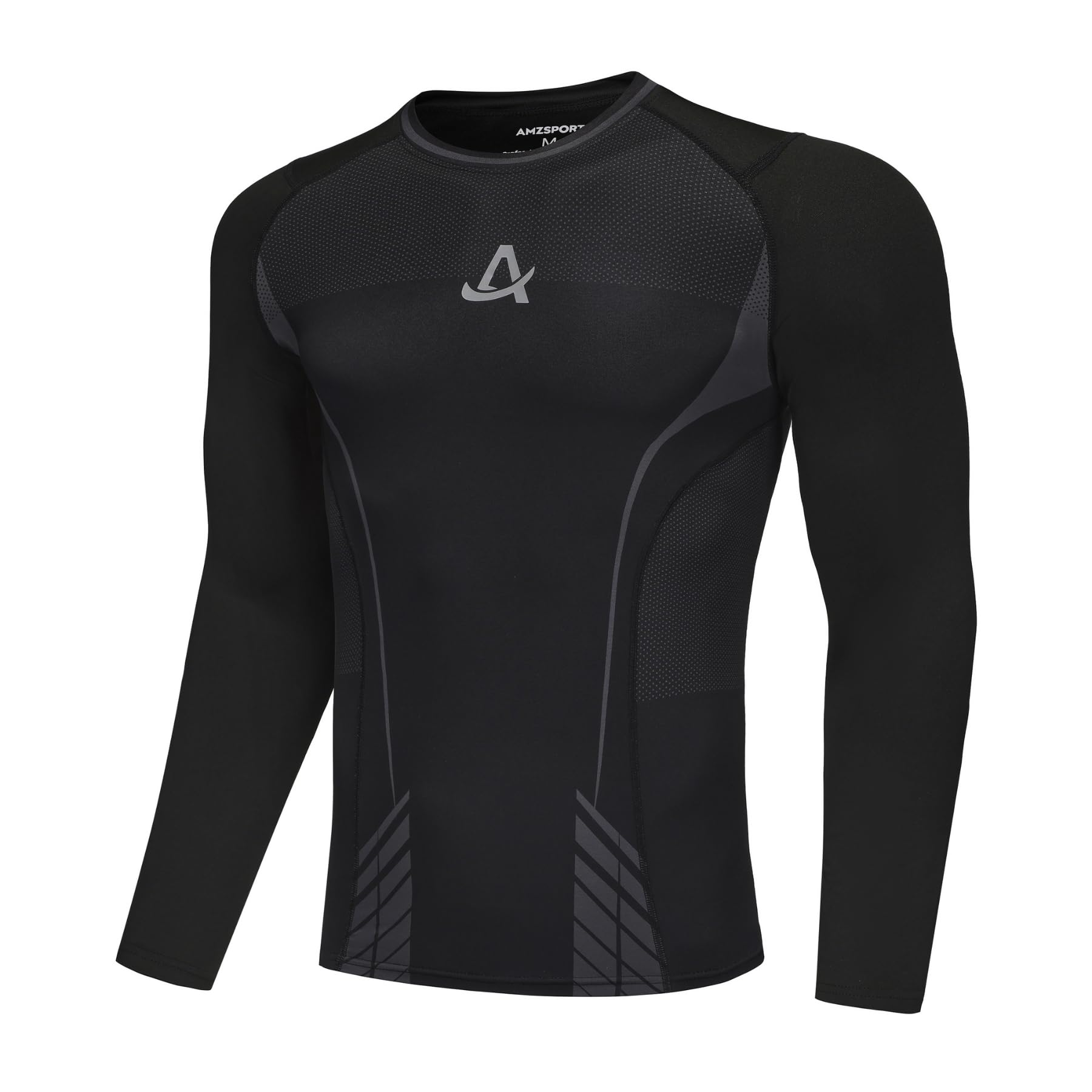 AMZSPORT Maglia Compressione Uomo Maglia Termica Manica Lunga Maglietta Palestra Compression Shirt Ciclismo Running Sportiva