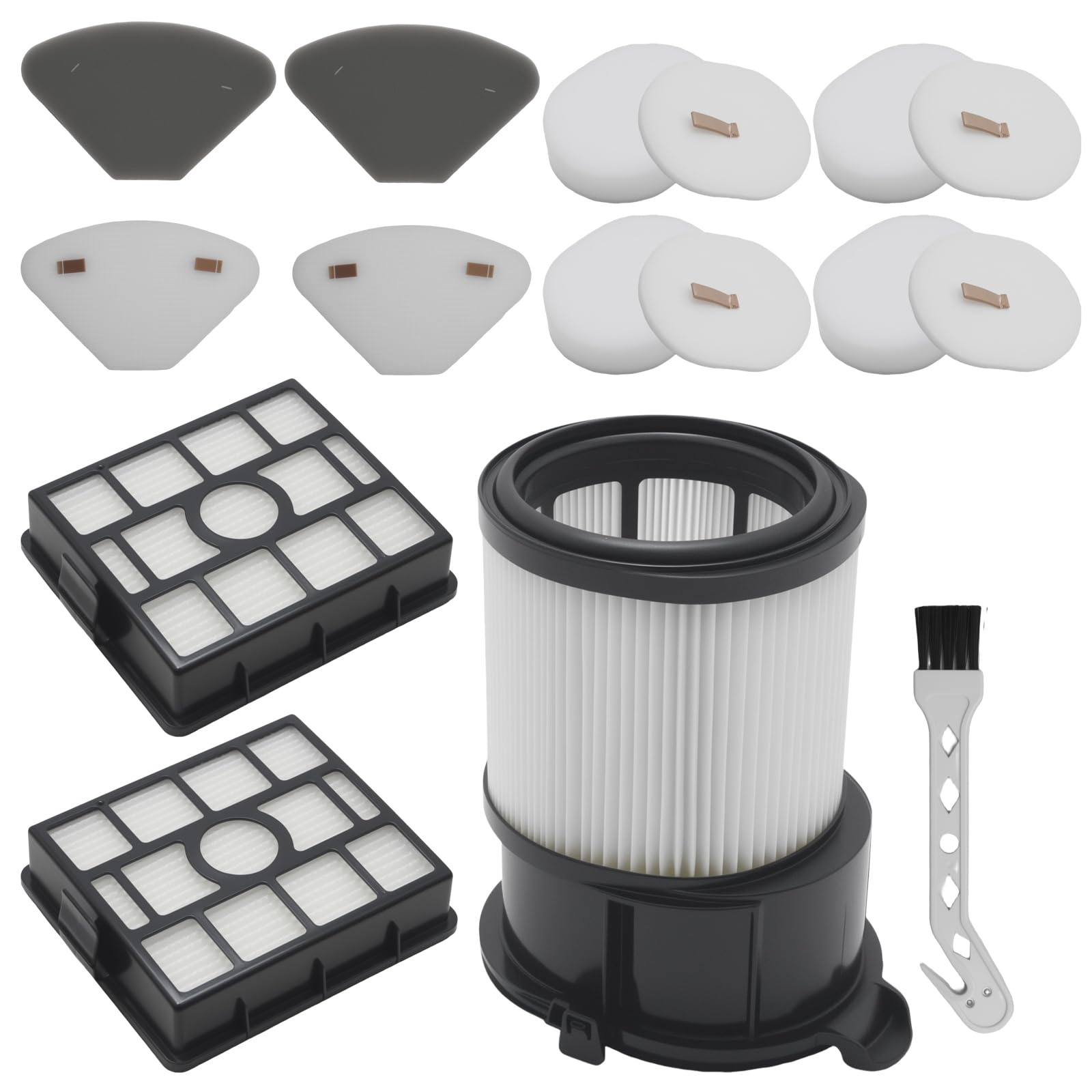 Akcesoria do filtrów, zamiennik do Shark PowerDetect IP3251EUT, IP3251C, IP3251, IP3252 DuoClean części zamienne (11 sztuk)