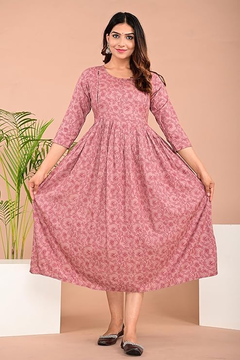 Image of Shantika Women's Maternity Dress Feeding Kurti with Zippers
