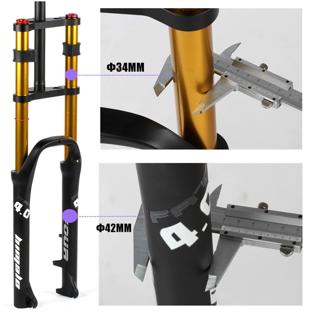 Forcella Anteriore Bici Elettrica 26x4.0 QR 135 Mm Freno A Disco