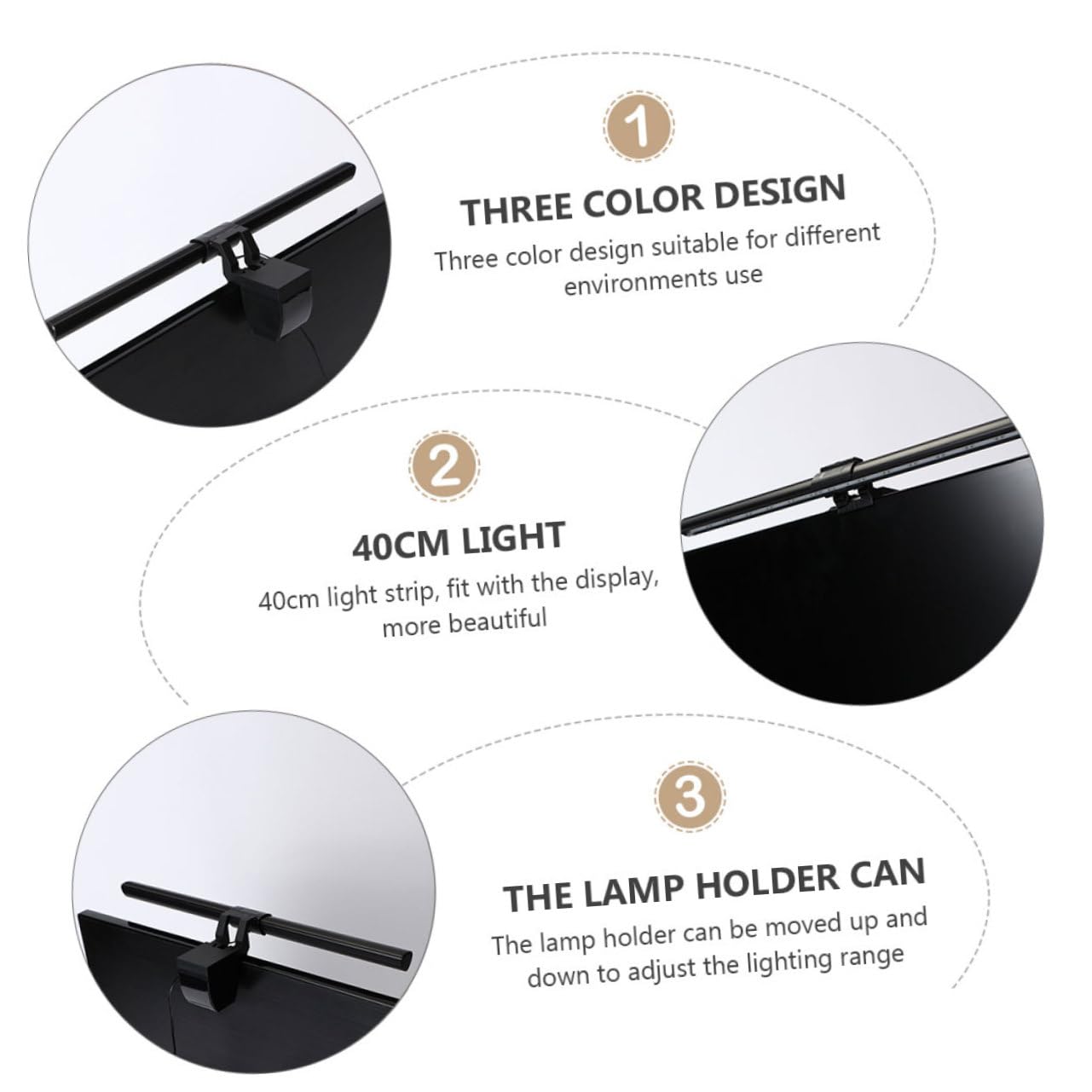 Lampada Led Per Monitor Di Computer Luce Da Lettura Salvaspazio Per Schermo Cavo Usb Lungo Design Protettivo Per Occhi