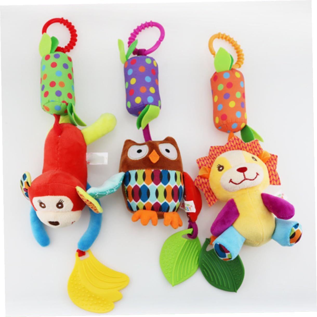 Jouets de Dessin Animé pour Bébés Cloches Rotatives, Peluche Courte, Facile à Suspendre, 4 Pièces pour Lit ou Poussette, Stimulation Visuelle et Éveil