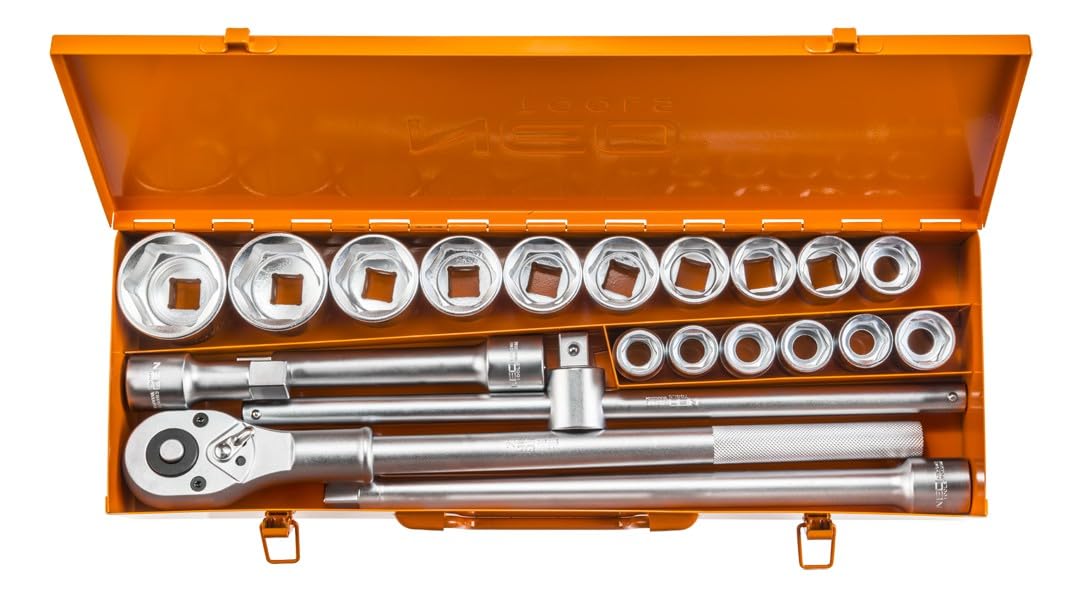NEO TOOLS Klucze nasadowe 3/4, zestaw 21 szt