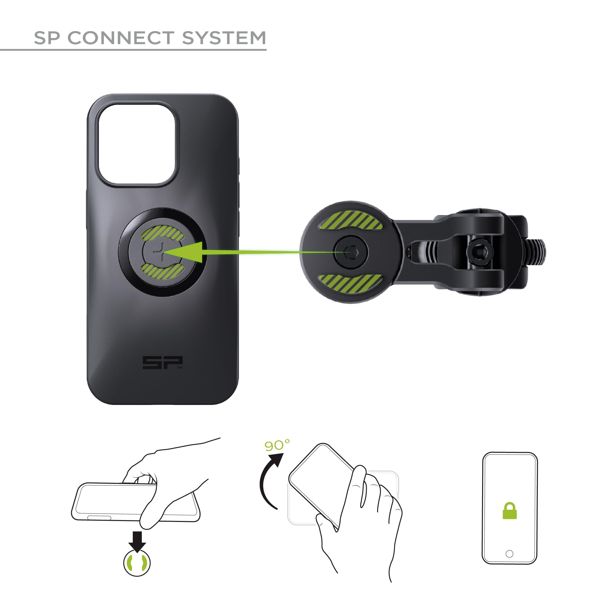 SP CONNECT Bike Bundle II | SPC+ | kompatibel mit iPhone 16 | Handyhalter für Fahrradlenker | Mountainbike Rennrad Handy Halterung