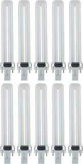 Diodesy 2-Pin Fluorescent 13W 4100K Cool White U Shaped PL CFL Twin Tube Plugin Light Bulbs with GX23 Base (10 Pack)