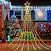 Christmas Decorations Star String Lights - 344 LED 11.8ft 9 Strands Waterfall Tree Lights with Topper Star, 8 Lighting Modes Christmas Lights Indoor Outdoor Decorative for Wedding Yard Party Home