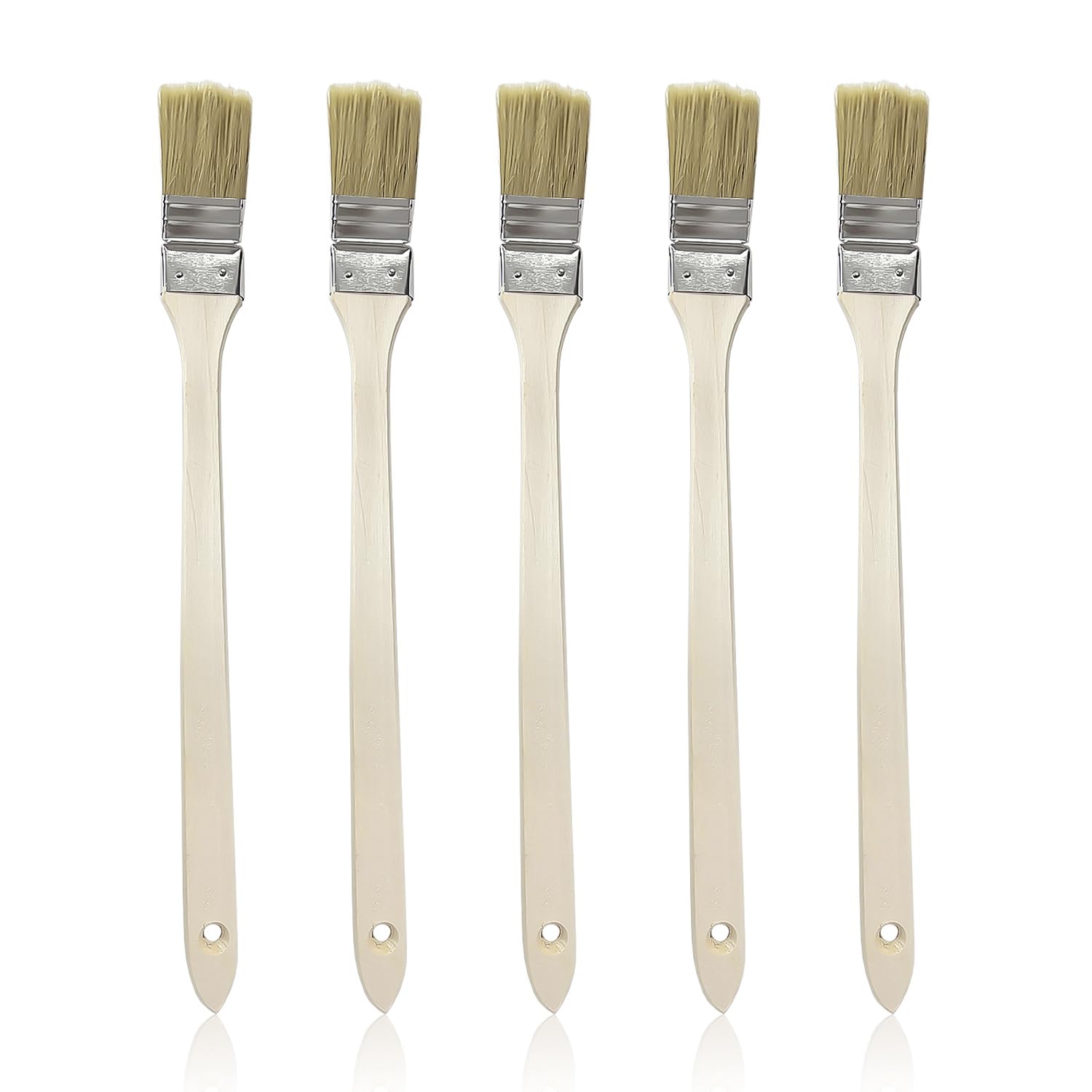 5 pennelli ad angolo con manico lungo, pennello per pittura a parete, pennello per decorazione colore, pennello per fughe, pennello per la pulizia della polvere, adatto per colori, rivestimenti
