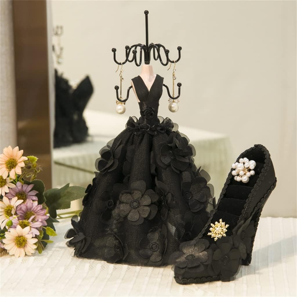 DFGHJK Black Jewelry Rack Dresser Ornament Ornament Ornament Storage Rack Jewelry Display Rack Necklace Rack (Color : Black, Size : One size) (Black One Size)