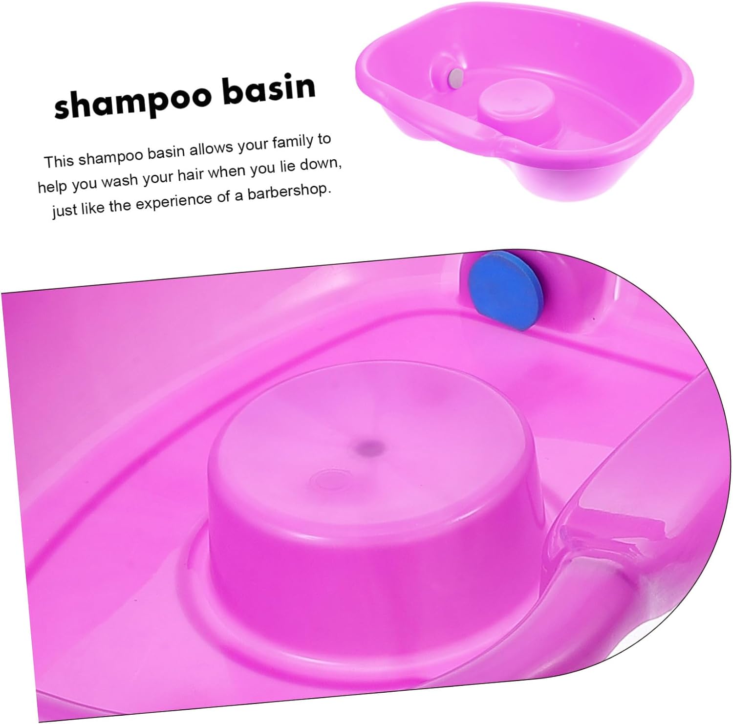 Bedridden Hair Washing Basin Ergonomic Shampoo Bowl for Comfortable Bedside Hair Care Safe Plastic Design for Seniors Pregnant Women for Home Use