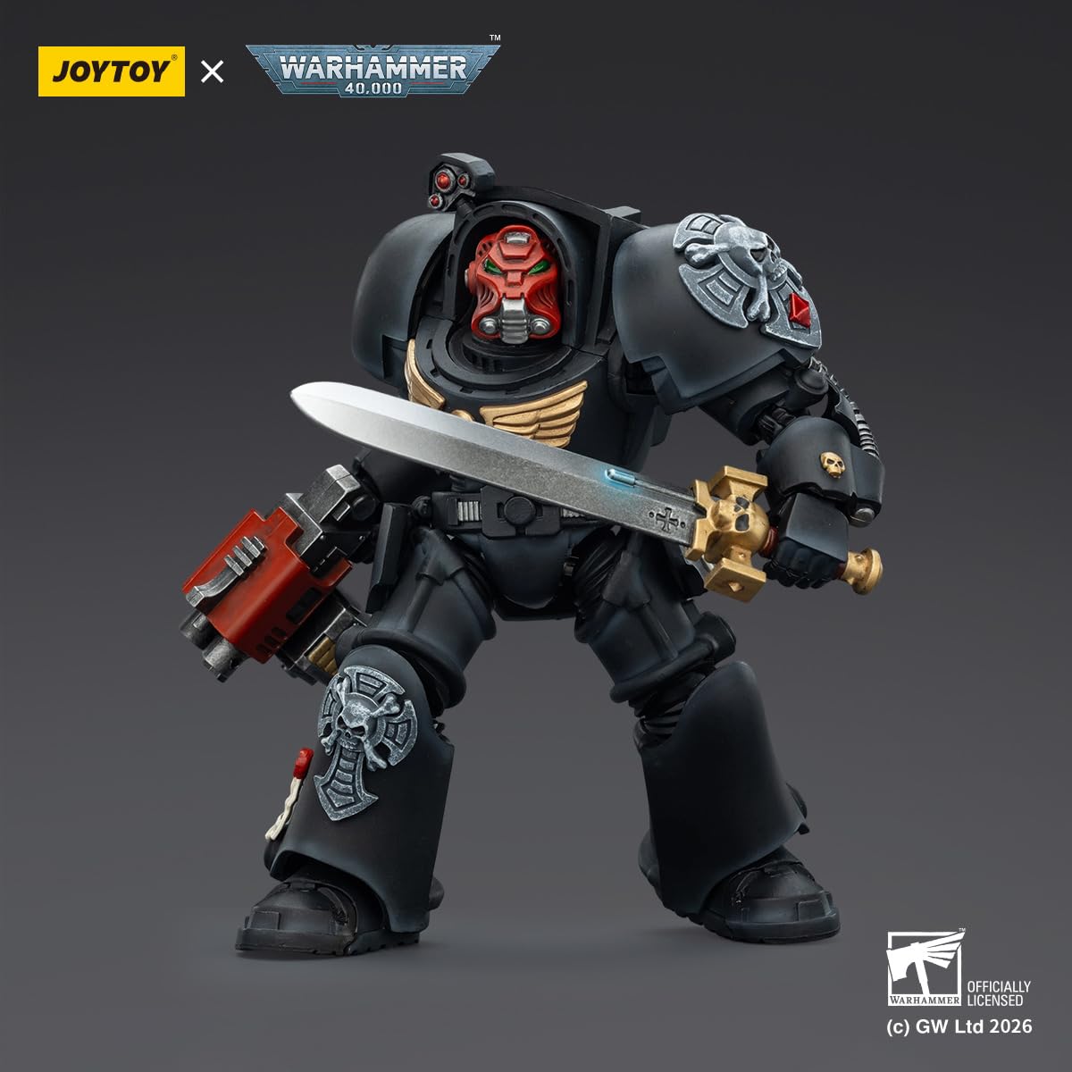JOYTOY Warhammer 40.000 Black Templars Terminator 3‑teiliges Set Hochdetaillierte Gelenkfigur Actionfigur – Sammlerstück Geburtstage!