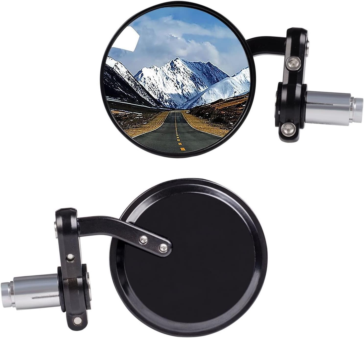 Rearview Mirror 1 Set 360 Degree Rotatable Rearview Mirror Bicycle Motorcycle Handlebar Adjustable Anti-Glare Bike Riding Round Ellipse Mirror Bar End Mirror