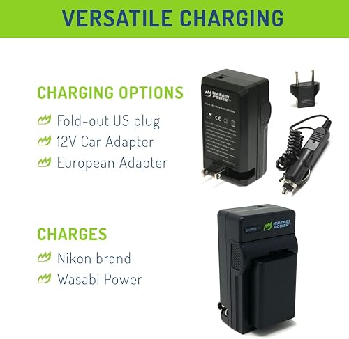 Miniatura 6 de Wasabi Power Batería (paquete de 2) y cargador de repuesto para Nikon EN-EL25, EN-EL25a, 4241, MH-32 compatible con Nikon Z30, Z50, Z50 II, Zfc