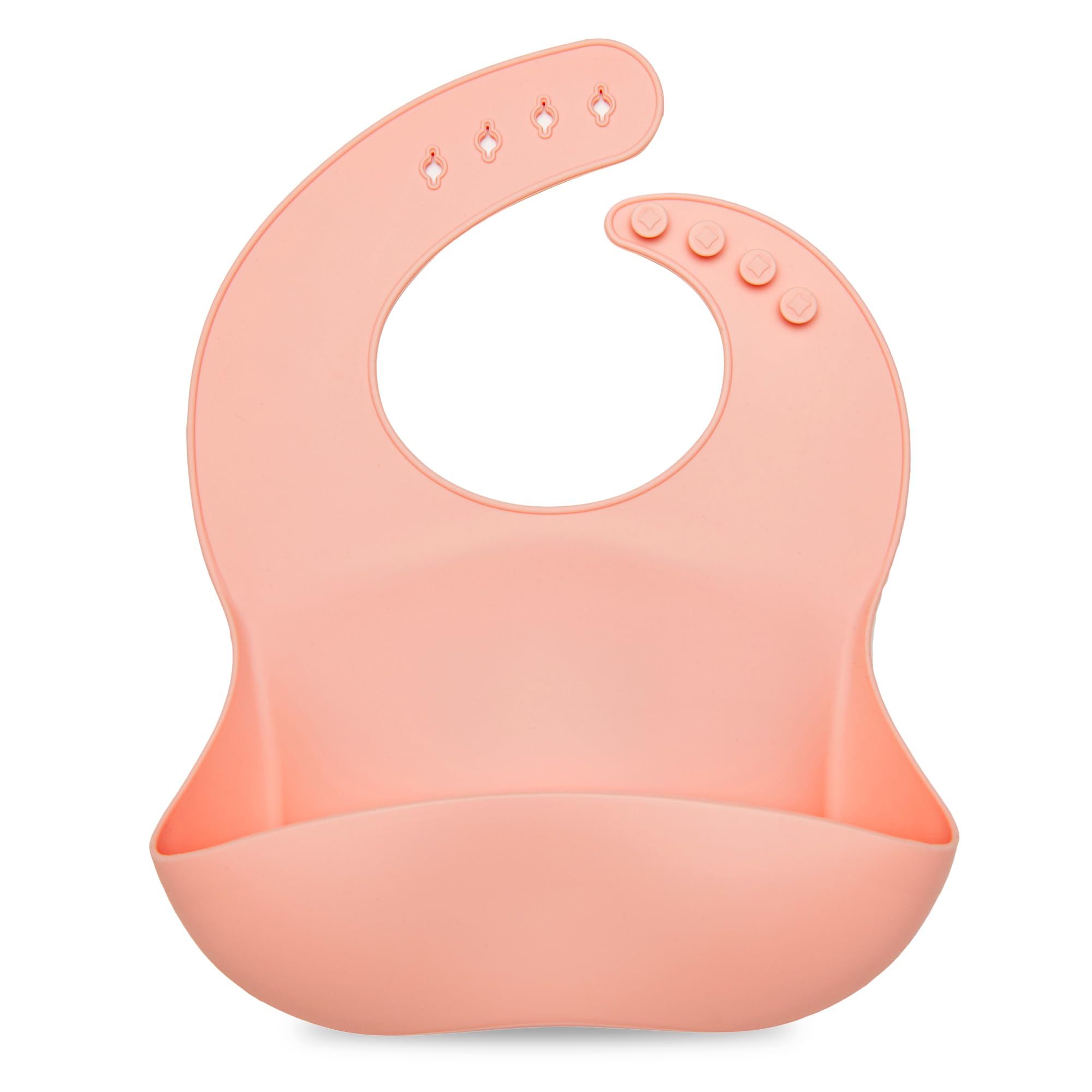 Loulou Lollipop Women's Pink Quartz Waterproof Silicone Baby Bib Adjustable Easy Clean