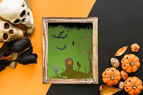 Miniatura 5 de Hying Troqueles de corte de murciélagos de Halloween para hacer tarjetas, tumbas de cementerio de Halloween, plantillas de calaveras de árbol