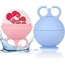 2 Pack Ice Roller for Face, Face Ice Roller for Women Face Neck Body and Eye, Ice Face Roller Tones Skin Eliminates Puffiness Ice for Face Ice Mold (Pink Blue)