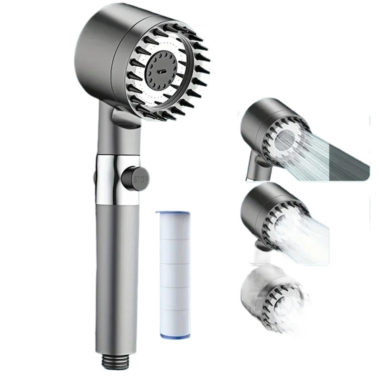 Mdsrfgn Color01 Shower Head Shower Head Kit High Pressure For Hard Water 3-Mode Adjustable Spray With Massage Bathroom(Color01)