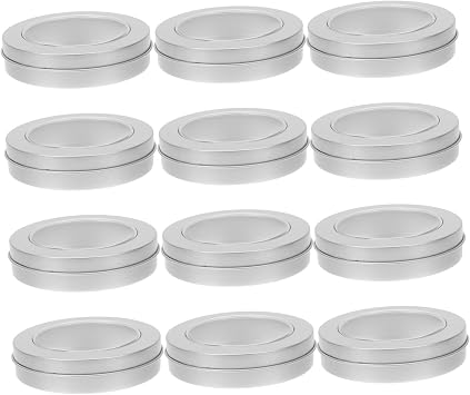 Toyvian 12pcs Round Tinplate Cookie Boxes with Tight Lids Food-grade Metal Cake Storage Tins for Freshness Preservation Vintage Biscuit Storage Containers for Christmas Party and Holiday