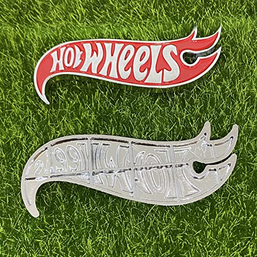 Adadad 1 Pair Set Hot Wheels Stickers 3D Metal Emblems Side Fender Badge Cover Decal For Car Truck Motorcycle (Silver/Red) Red,Silver #TOP2