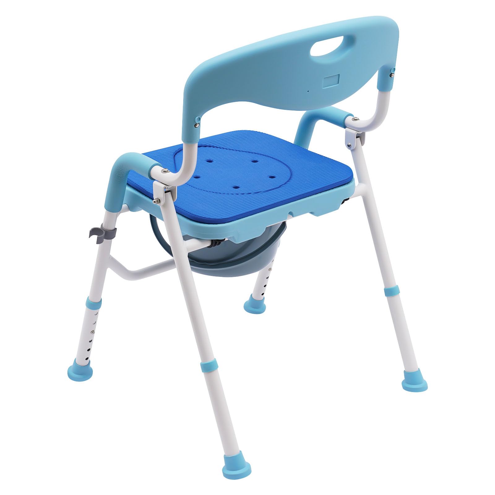 Silla de ducha plegable, asiento de seguridad para el baño, asiento de inodoro plegable con cómoda, silla plegable portátil (Eva), como orinal, asiento de ducha, en el inodoro de la cama, rango de