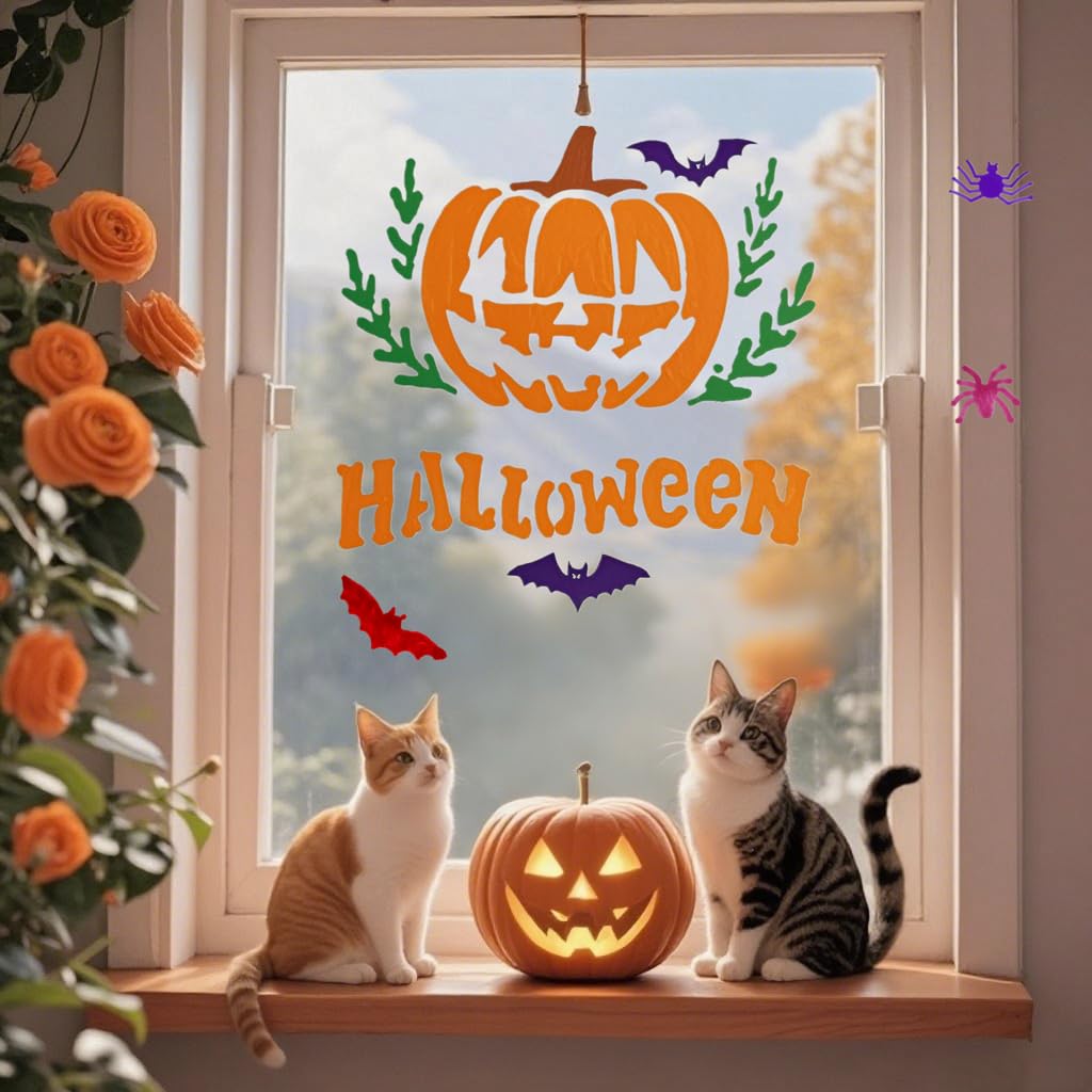 30 Pieces Halloween Stencils 6Inch Reusable and Flushable Plastic Stencils Pumpkin Witch Spider Bat Pattern Templates for Painting on Wood Burning Art - Image 4