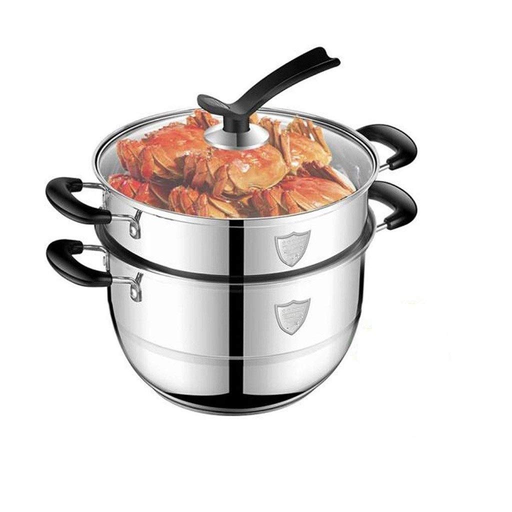 GTHTUHFD 304 Stainless Steel 2-Layer Steamer Can Be Set Up Stove Induction Cooker Gas Universal Soup Be Steamed,