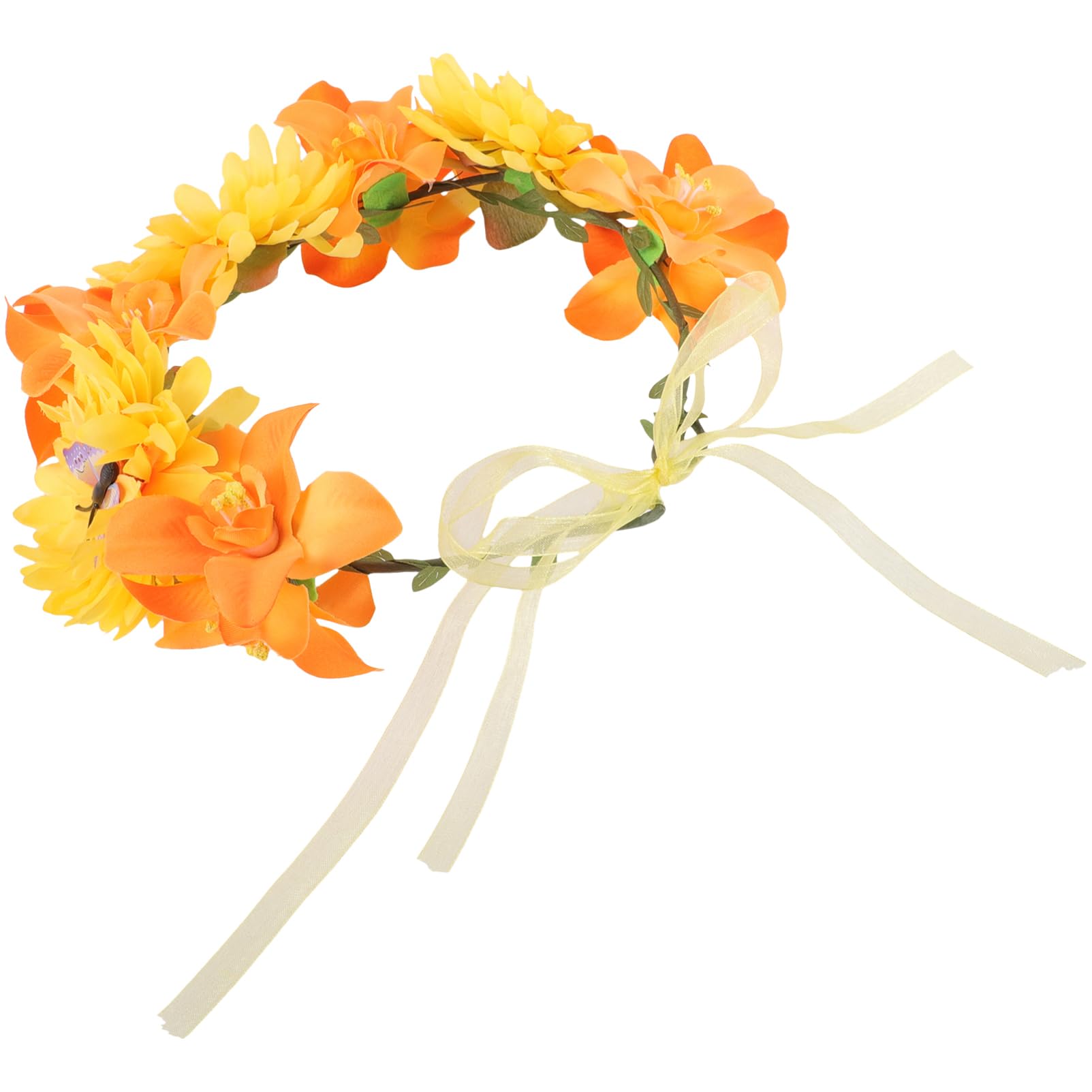 FRCOLOR 4 Piezas diadema de flores de de flores de bohemia diadema de guirnalda de tocados de novia tiaras de novia de falsa tocado de niña tela