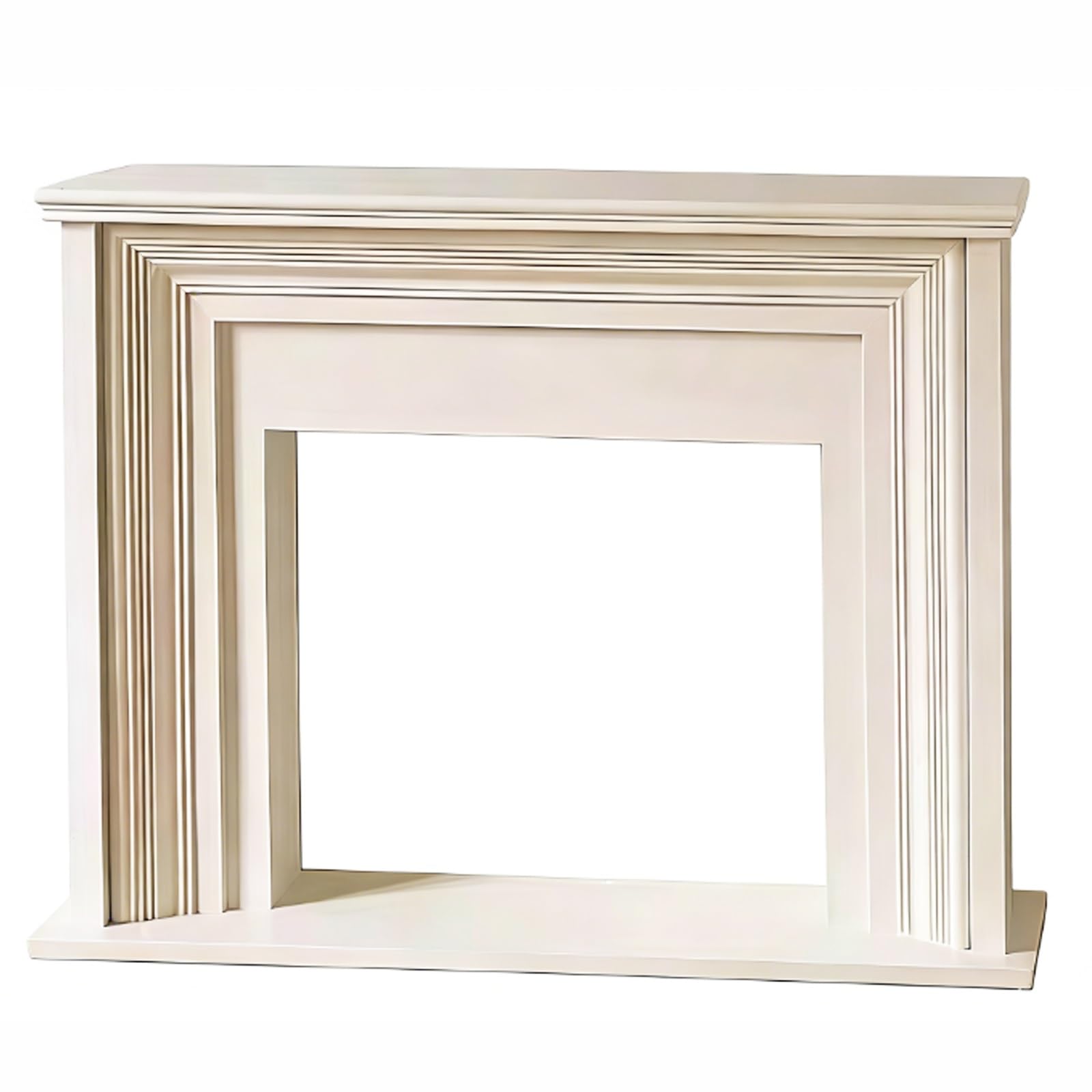 Decor White Solid Birch Wood Fireplace Mantel Surround Decorative Classic