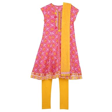 BIBA Girl's Cotton Salwar Suit Set