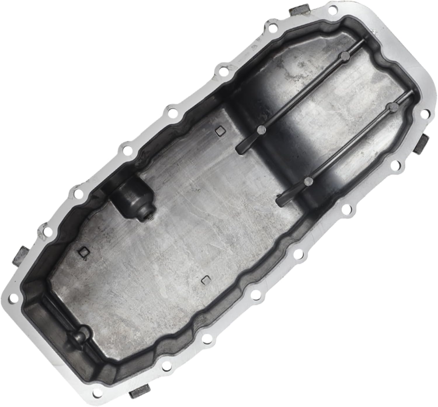 No.55236445 Engine Oil Pan Oil Pan Sump Transmission Oil Pan for Alfa Romeo Giulietta Hatchback 1.4 l 2010-2017 Aluminum Silver Tone