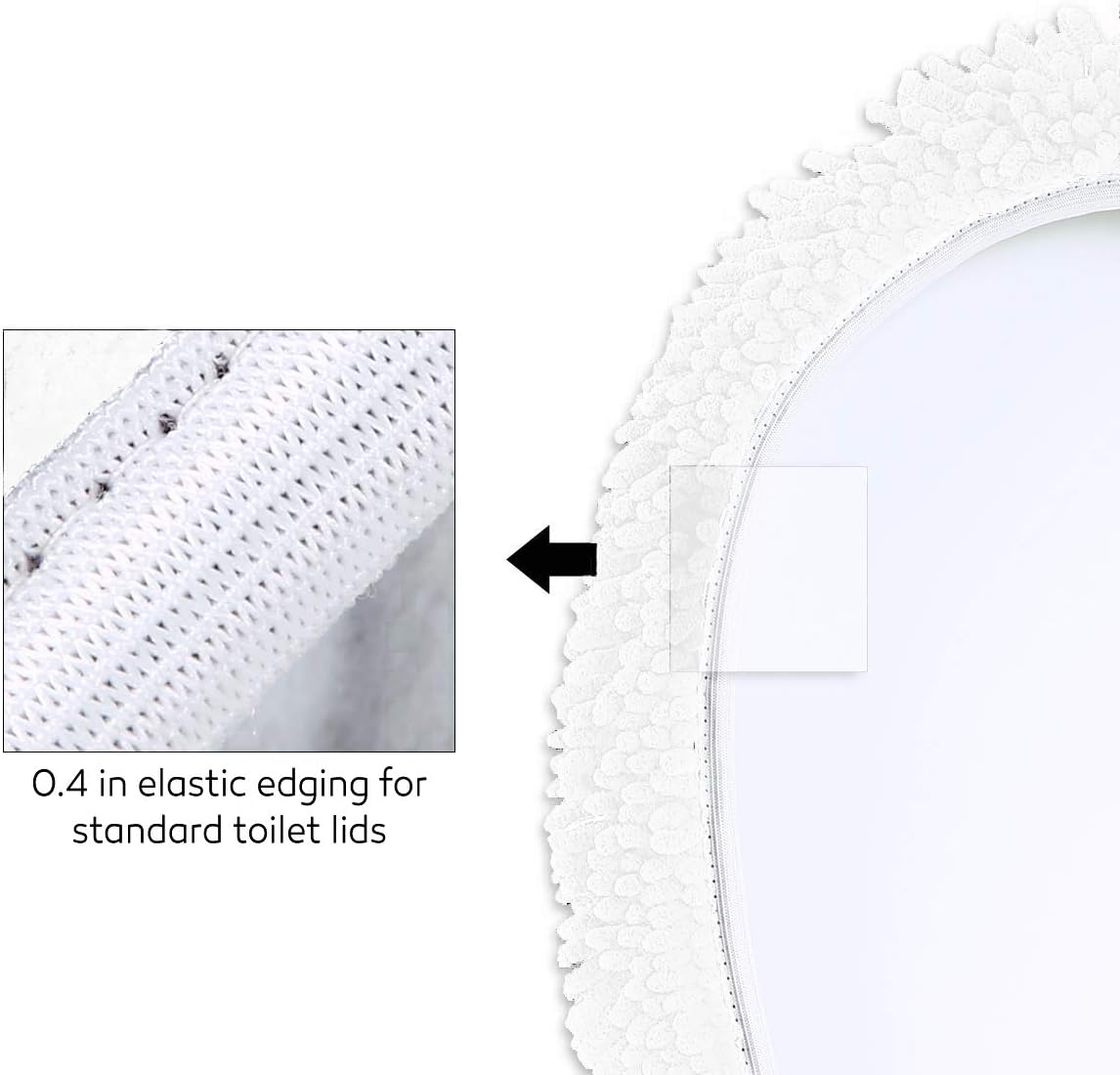 Pure White Elegance Bundle: LuxUrux Plush Toilet Lid Cover and Bath Mat Set - Extra-Soft Microfiber, Machine Washable Luxury for Your Timeless Retreat