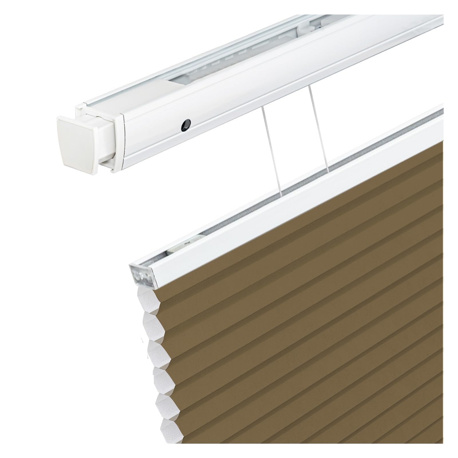 No Drill Blind Top Down Bottom Up Honeycomb Shades No Drill No Tools Cellular Pleated Blinds Cordless Light Filtering Window Shades(Brown,80x150cm)