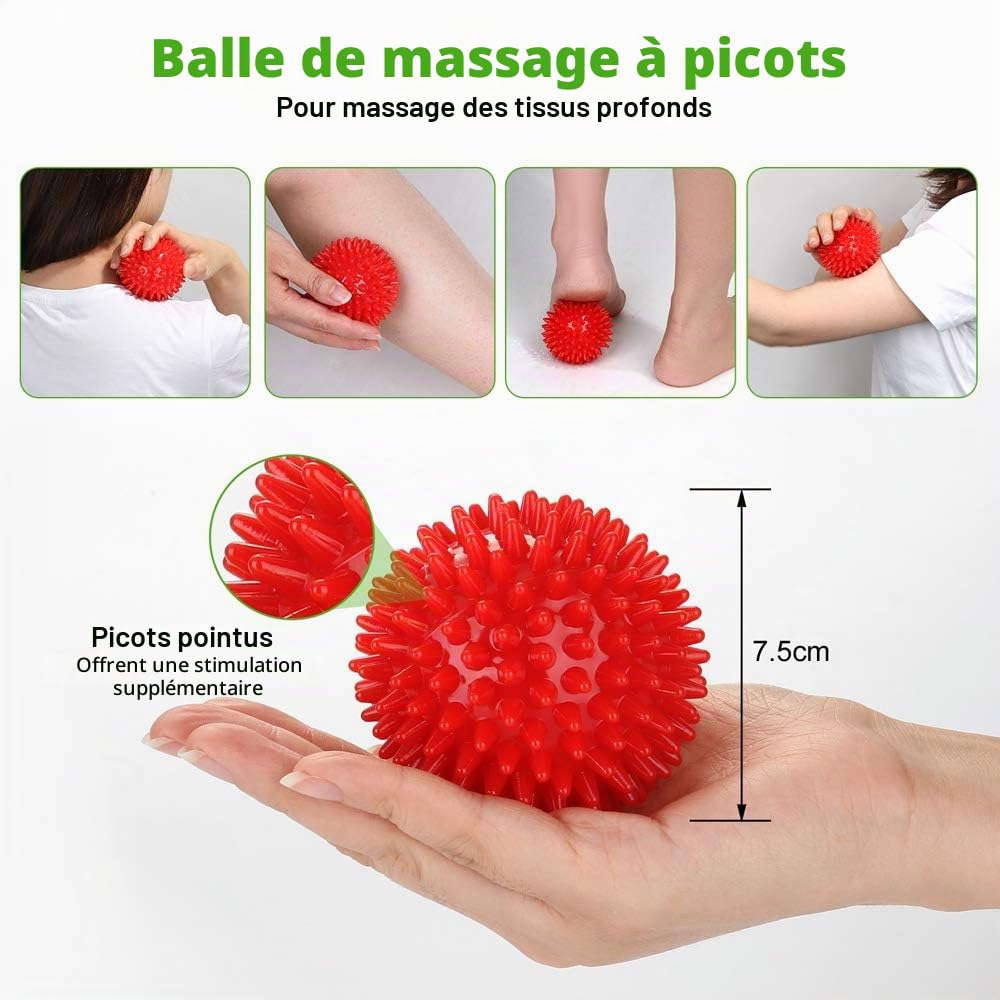 Odoland Foam Roller, Rouleau de Massage 5 en 1, Rouleau en Mousse avec Trigger Points + bâton de Rouleau Musculaire + balles de Massage + Sac de Transport pour Crossfit, Pilates